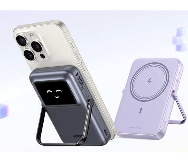 UGREEN Magnetyczny Power bank UNO PB572 10000mAh Qi Fioletowy - 1488610 - zdjęcie 4